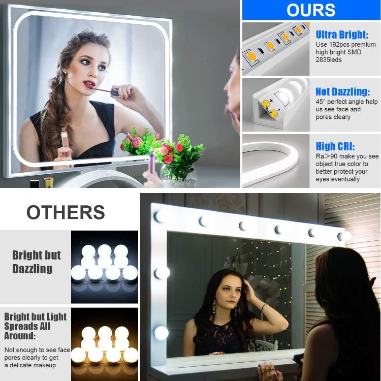 Picture of LED Vanity Mirror Lights, 6000K Dimmable Daylight White Vanity Light, 6.56FT Bright Vanity Makeup Light for Dressing Table Room, Bathroom [Energy Class A++]