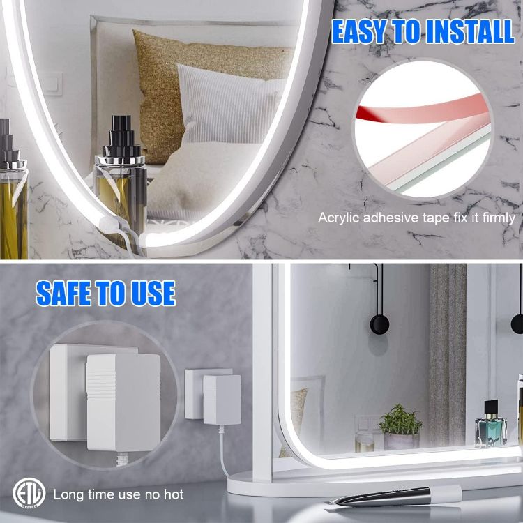 Picture of LED Vanity Mirror Lights, 6000K Dimmable Daylight White Vanity Light, 6.56FT Bright Vanity Makeup Light for Dressing Table Room, Bathroom [Energy Class A++]