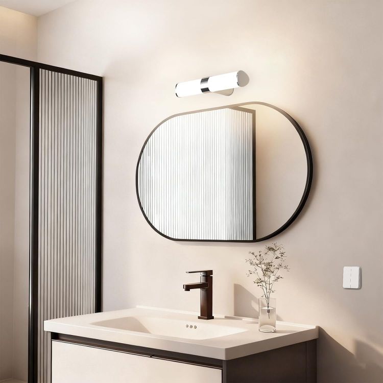 Picture of LED Bathroom Over Mirror Light, Length 40CM Bathroom Wall Mounted Vanity Light for Mirror, IP44 Waterproof, Silver Chrome Lamp, 8W 800Lm Not Dimmable, 3 Levels Optional Lighting Colors [Energy Class F]