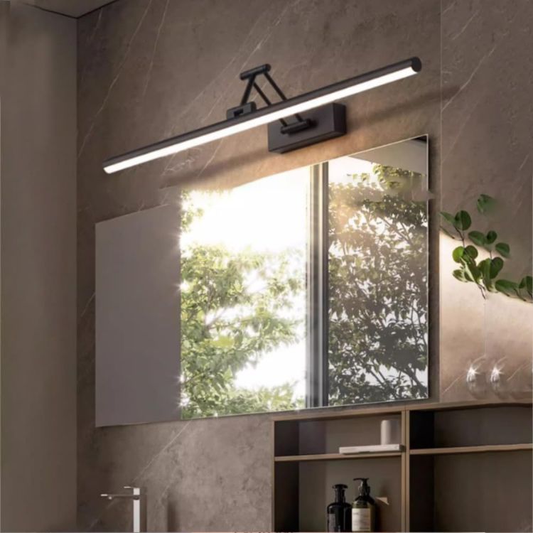 Picture of XINYASEE LED Bathroom Mirror Light, Indoor Wall Light, 180° Adjustable, 9-18W, Bathroom Lighting, Warm/Natural/White Light, for Living Room Bedroom (Black, 40CM) [Energy Class E]