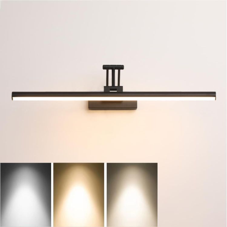 Picture of XINYASEE LED Bathroom Mirror Light, Indoor Wall Light, 180° Adjustable, 9-18W, Bathroom Lighting, Warm/Natural/White Light, for Living Room Bedroom (Black, 40CM) [Energy Class E]