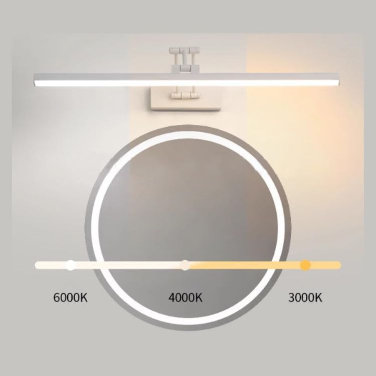 Picture of XINYASEE LED Bathroom Mirror Light, Indoor Wall Light, 180° Adjustable, 9-18W, Bathroom Lighting, Warm/Natural/White Light, for Living Room Bedroom (White, 40CM) [Energy Class E]