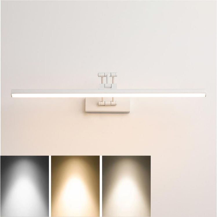 Picture of XINYASEE LED Bathroom Mirror Light, Indoor Wall Light, 180° Adjustable, 9-18W, Bathroom Lighting, Warm/Natural/White Light, for Living Room Bedroom (White, 40CM) [Energy Class E]