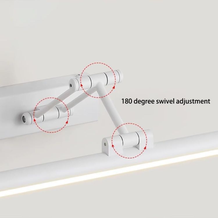 Picture of XINYASEE LED Bathroom Mirror Light, Indoor Wall Light, 180° Adjustable, 9-18W, Bathroom Lighting, Warm/Natural/White Light, for Living Room Bedroom (White, 40CM) [Energy Class E]