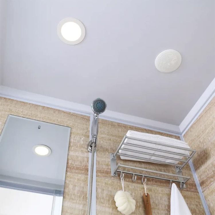 Picture of Recessed LED Ceiling Light, IP65 Soffit Bathroom Lights Ceiling, 7W LED Waterproof Spotlights Downlight for Bathroom Shower Kitchen, Cut Φ70-90mm Hole, 6 Pack [3000K Warm White] [Energy Class E]