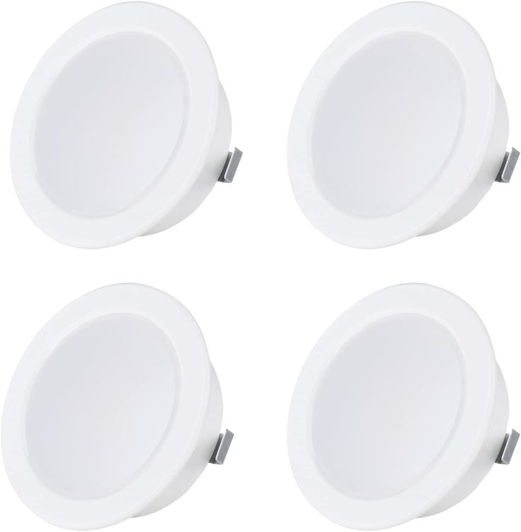 Picture of sweet-led 1 - 4 Pack, 3.5 W LED, G4 230 V IP44, Flat Furniture Light, Recessed Furniture Light, Bathroom Light, Recessed Spotlight, Ultra Flat Mini Wet Room (4 Warm White/Gold) [Energy Class G]