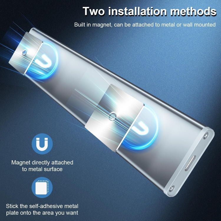 Picture of Under Cabinet Kitchen Lights Cupboard - LED Motion Sensor Light | Rechargeable Battery Operated, Indoor Magnetic Wardrobe Strip Lighting, Wireless USB, Adhesive, Stick on Counter Shelf Closet [Energy Class G]