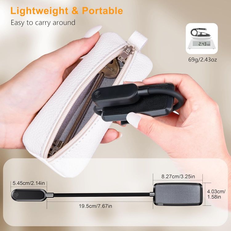 Picture of Gritin 16 LED Reading Light, Book Light - Eye Caring 3 Color Temperatures | Stepless Dimming Brightness, Power Indicator, Long-Lasting Rechargeable, Lightweight Flexible Clip on Lamp for Book Lovers