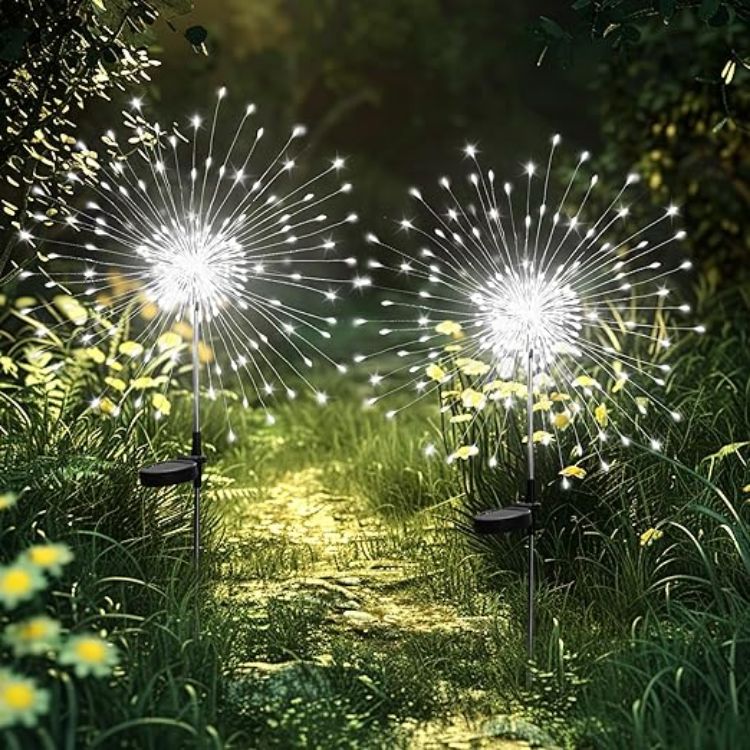 Picture of Solar Firework Lights, 4 Pack Waterproof 120LED Solar Starburst Light for Yard, Balcony, Patio, Planter Garden Decor (Cold White) [Energy Class A]