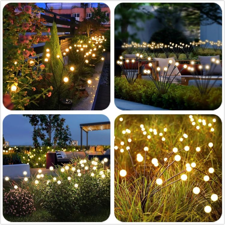 Picture of Solar Lights Outdoor Waterproof, Swaying Solar Garden Firefly Decorative Yard,Firefly Garden Lights Outdoor for Path Fence 2pack [Energy Class G]