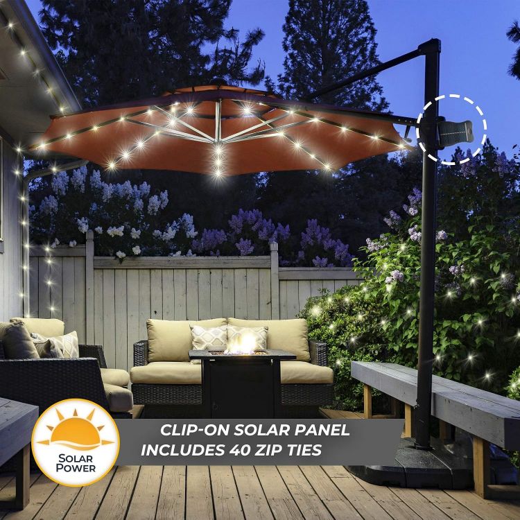 Picture of Patio Umbrella Lights Solar Powered Outdoor 8 Modes 112 LED Parasol String Light Waterproof Umbrella Pole Solar Lights for Patio Camping Tents
