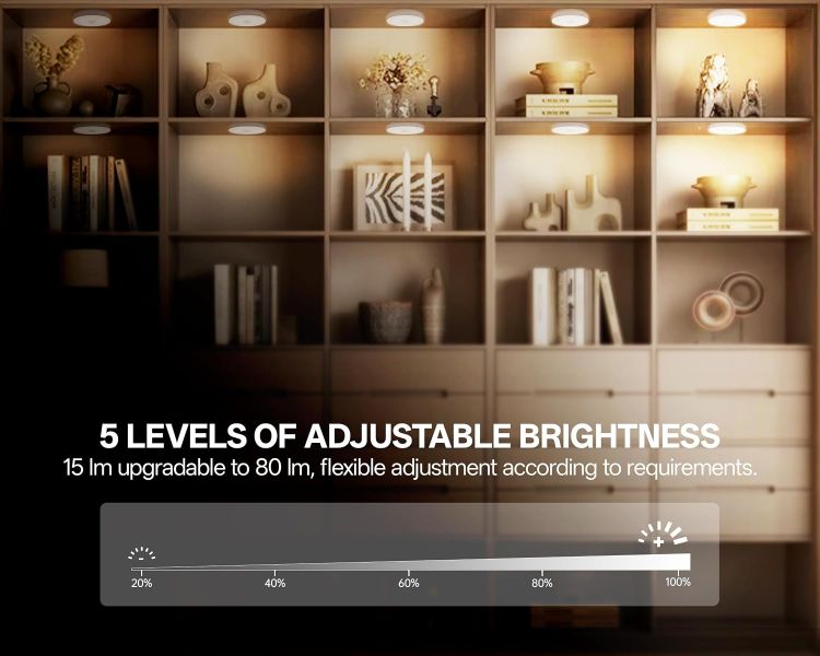 Picture of Homelist Newly Upgraded Super Bright Lights, 80LM 1500mAh Rechargeable Night Light with Remote Control for Kitchen, Wall, Stairs, Closet, Wardrobe (3 Pack)