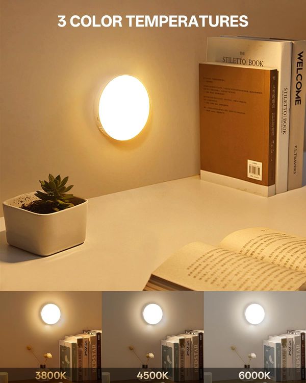 Picture of Homelist Newly Upgraded Super Bright Lights, 80LM 1500mAh Rechargeable Night Light with Remote Control for Kitchen, Wall, Stairs, Closet, Wardrobe (3 Pack)