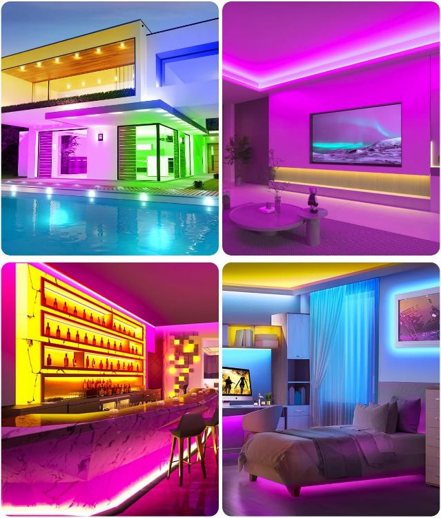 Picture of 30M LED Strip Lights, Ultra Long Bluetooth RGB Light Strips with Remote & App Control, Colour Changing Tape Lights, Music Sync Dimmable Lighting for Bedroom, Living Room, Gaming Room & Christmas Decor [Energy Class A]