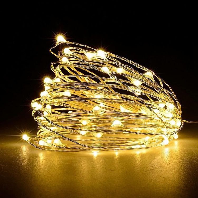 Picture of Jsdoin Fairy Lights, 50 LED Battery Operated String Lights Copper Wire Light for Indoor Outdoor Lighting, Bedroom, Wedding Decor, Party, Christmas, Tree Decoration(5M/16ft,WarmWhite)