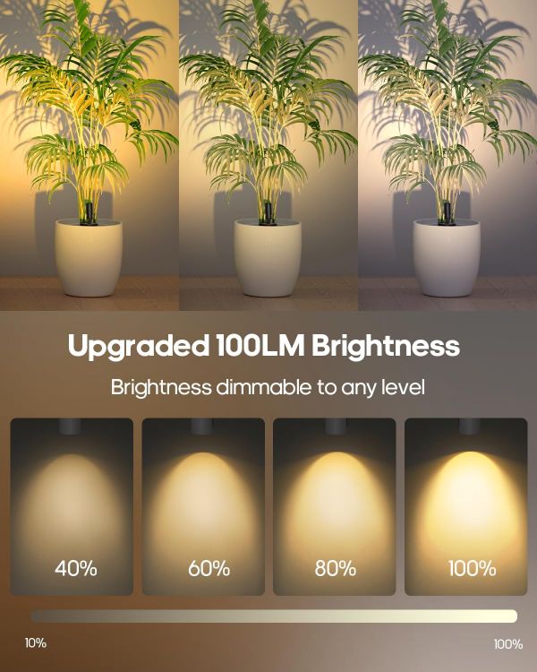 Picture of Battery Operated Spot Light Indoor with Remote, Up to 30 Days, 3 CCT | 360° Rotable, Dimmable Rechargeable Picture Light for Wall, Tree Spotlight Indoor, Uplighting Stick on Wall for Plant Artwork 