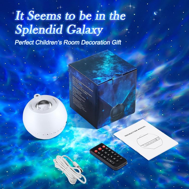 Picture of Galaxy Projector,15 Colors,Gifts Girl & Women & Boy, Birthday, White Noise | 7 Brightness,4 Speed,Green Star,Bluetooth,Romote,Timer,Teen,Bedroom Accessories,Decor,Relax,Party,Led Lights,Ocean,Lava Lamp