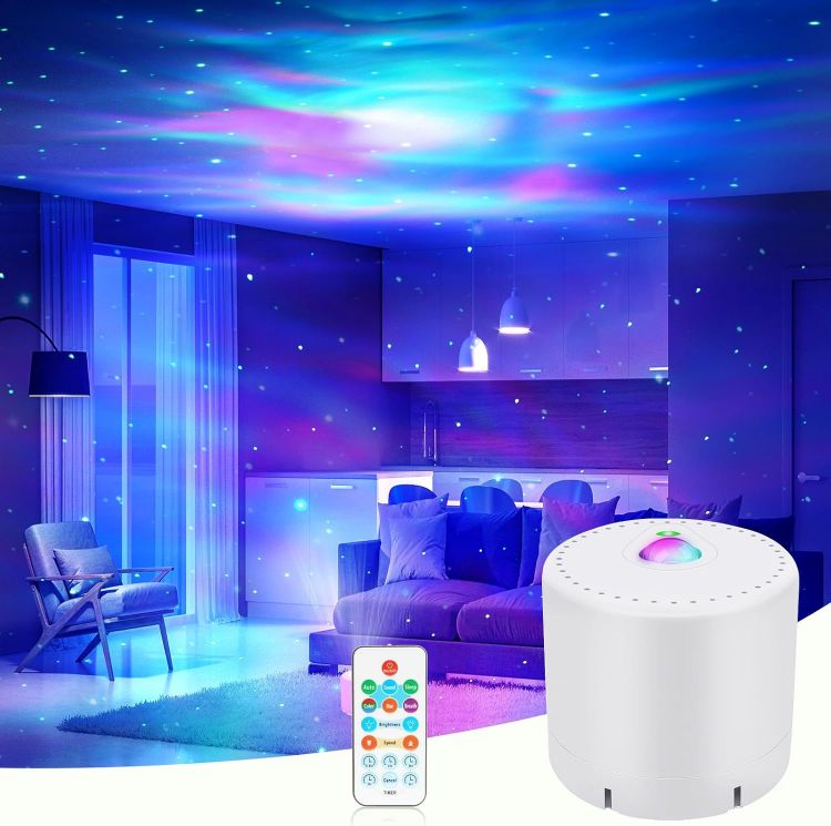 Picture of LED Star & Galaxy Projector with Remote Control, Adjustable Speed & Brightness Night Light, Aurora Lights for Adult Party Decoration [Energy Class F]