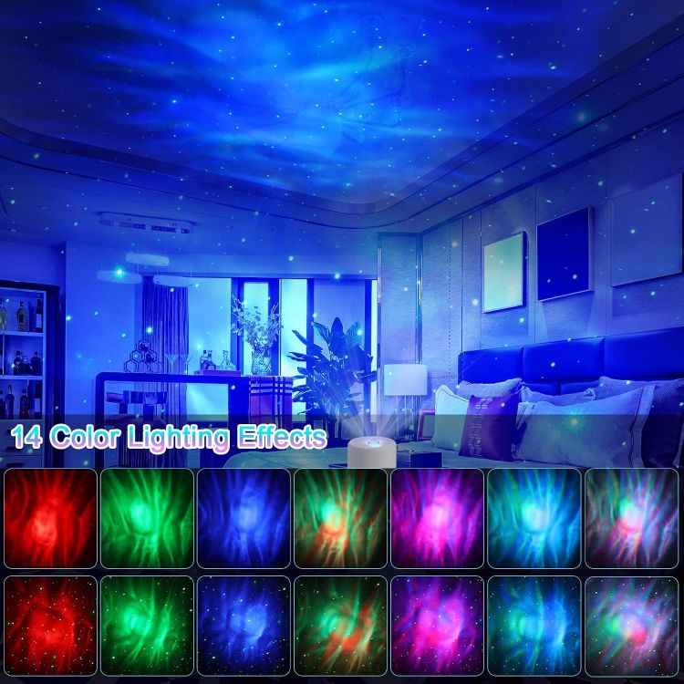 Picture of LED Star & Galaxy Projector with Remote Control, Adjustable Speed & Brightness Night Light, Aurora Lights for Adult Party Decoration [Energy Class F]