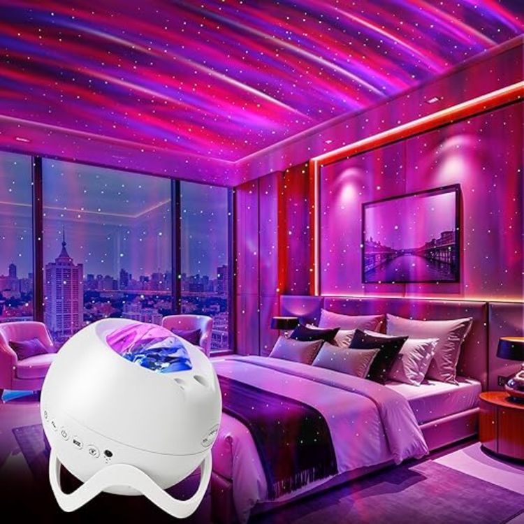 Picture of LED Star & Galaxy Projector with Remote Control, Adjustable Speed & Brightness Night Light, Aurora Lights for Adult Party Decoration [Energy Class F]