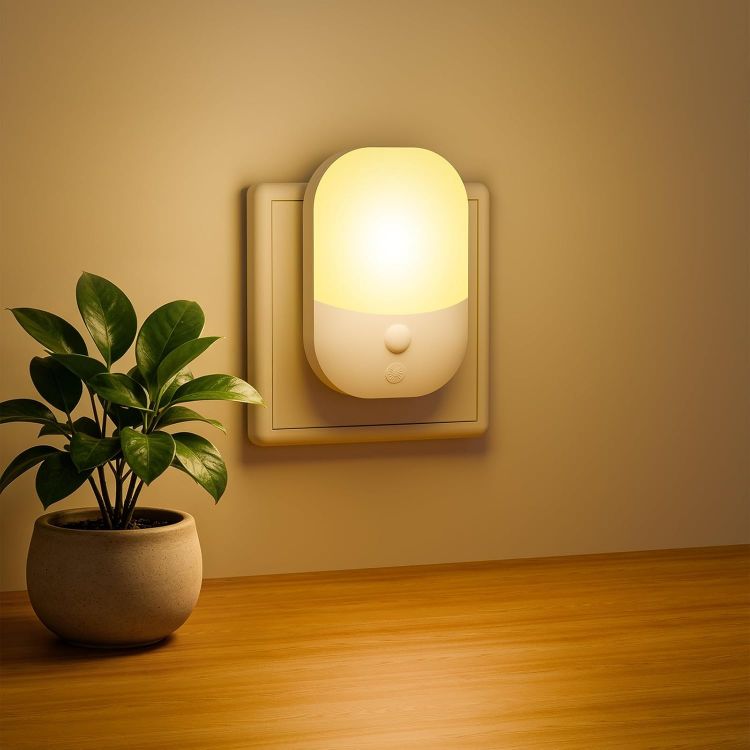 Picture of Night Light Plug in Wall, Dimmable Warm White 3000K LED Night Light with | Dusk to Dawn Sensor, Auto On Off, 5 Levels Brightness, Plug in Night Light for Hallway Bedroom Kids Nursery