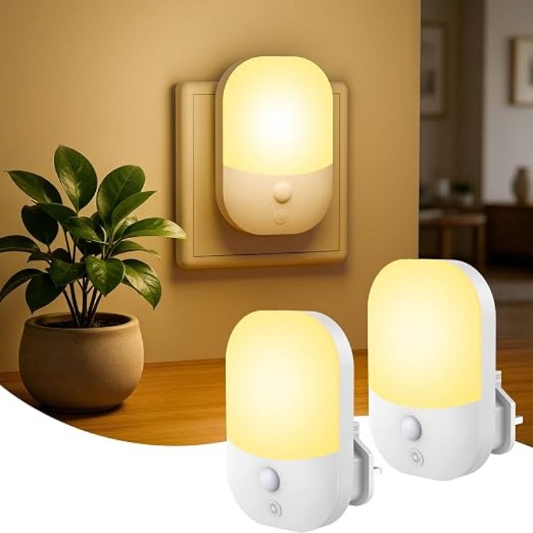 Picture of Night Light Plug in Wall, Dimmable Warm White 3000K LED Night Light with | Dusk to Dawn Sensor, Auto On Off, 5 Levels Brightness, Plug in Night Light for Hallway Bedroom Kids Nursery