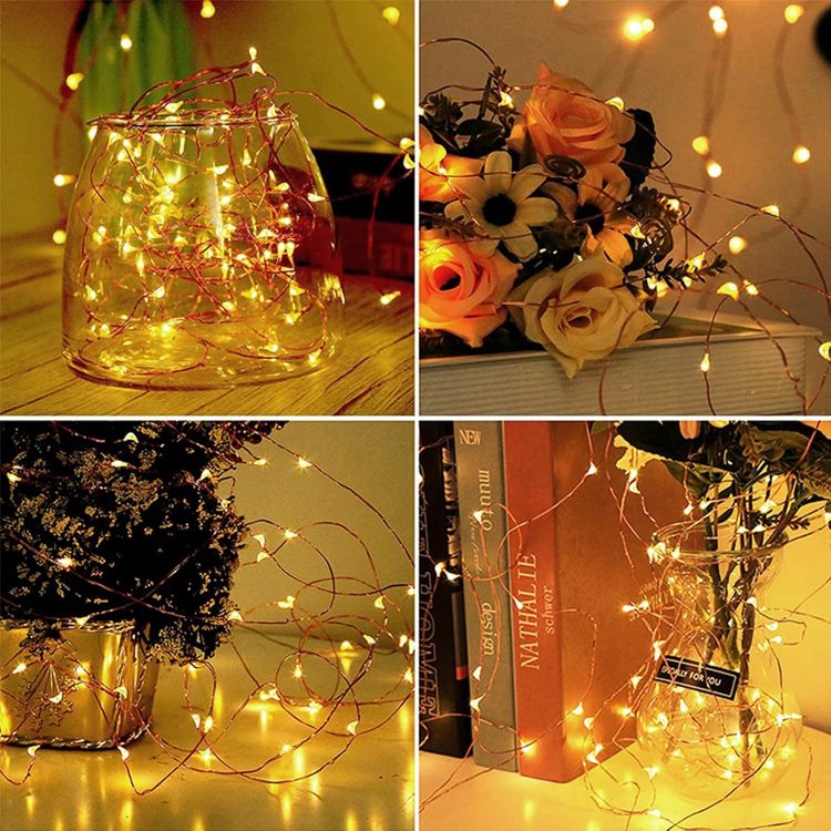 Picture of Fairy Lights, 50 LED Battery Operated String Lights Copper Wire Light for Indoor Outdoor Lighting, Bedroom, Wedding Decor, Party, Christmas, Tree Decoration(5M/16ft,WarmWhite)