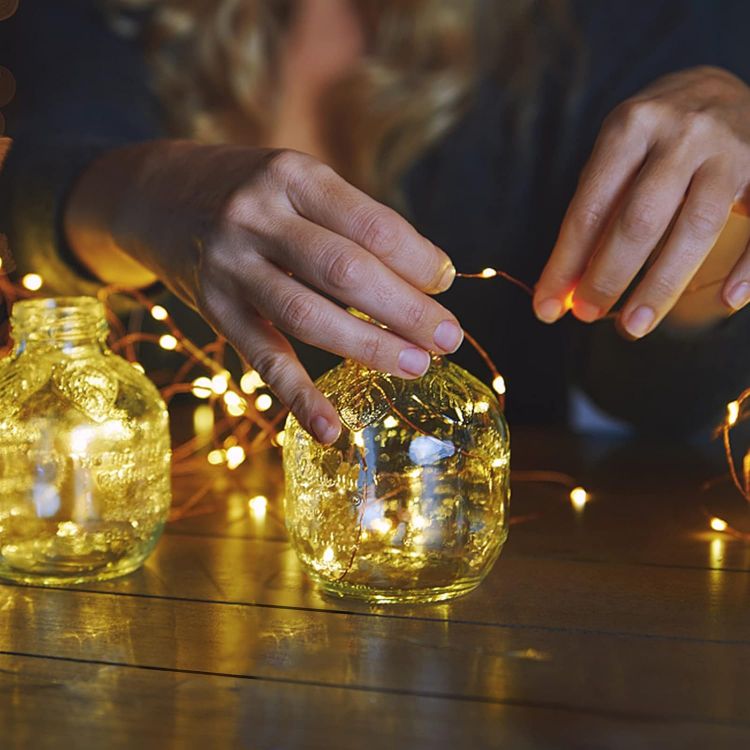 Picture of Fairy Lights, 2 PCS 50 LED Battery Operated String Lights Copper Wire Light for Indoor Outdoor Lighting, Bedroom, Wedding Decor, Party, Christmas, Tree Decoration(5M/16ft, WarmWhite)