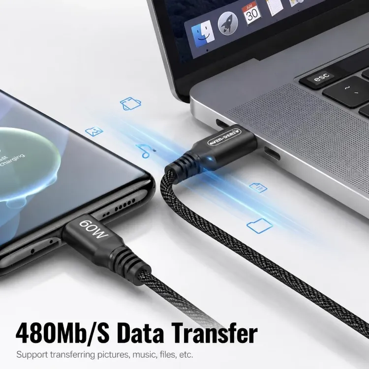 Picture of USB C to USB C Cable 60W Fast Charging Braided Charger For Samsung Galaxy 1M