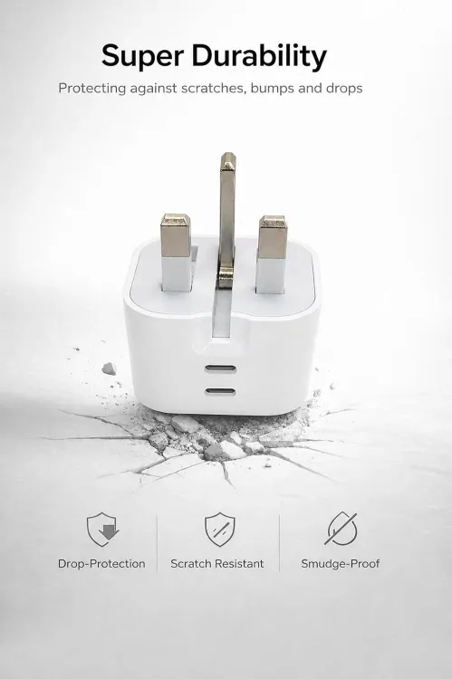 Picture of 45W VEN-DENS PD GaN USB C Charger Dual USB C Fast Charging Plug UK 3 Pin Adapter