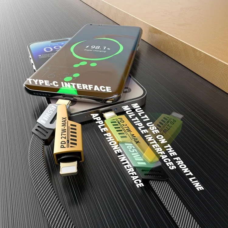 Picture of 4 in 1 Multi Charging Cable & 20w Dual Port Adapter For iPhone & Samsung Android