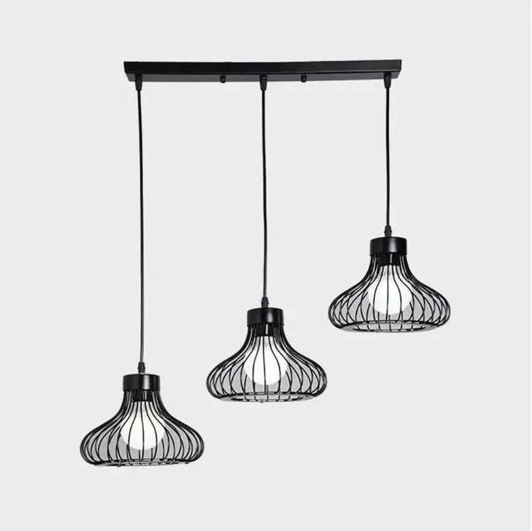 Picture of Industrial Retro Cage Ceiling Pendant Light, Vintage Hanging Lighting Fixture for Kitchen, Dining, and Loft Spaces