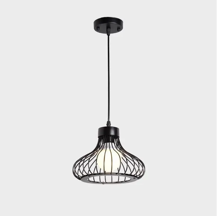 Picture of Industrial Retro Cage Ceiling Pendant Light, Vintage Hanging Lighting Fixture for Kitchen, Dining, and Loft Spaces
