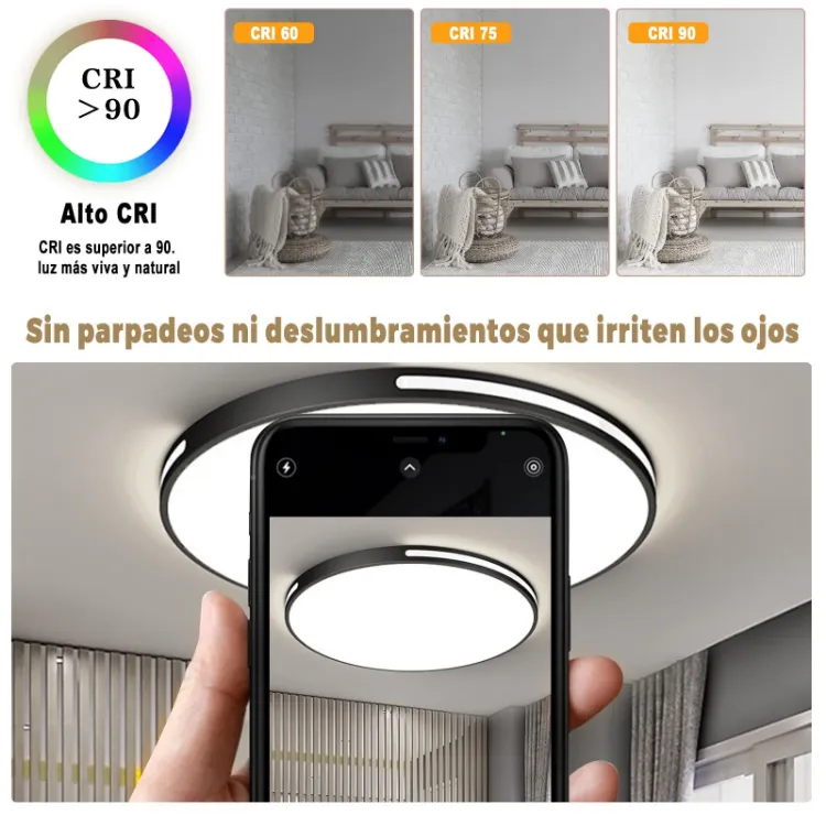 Picture of 27W Modern Ceiling Light LED, 40cm Black LED Dimmable Ceiling Lights Fixtures with Switch Control, Square Flush Mount Ceiling Lamp for Living Room