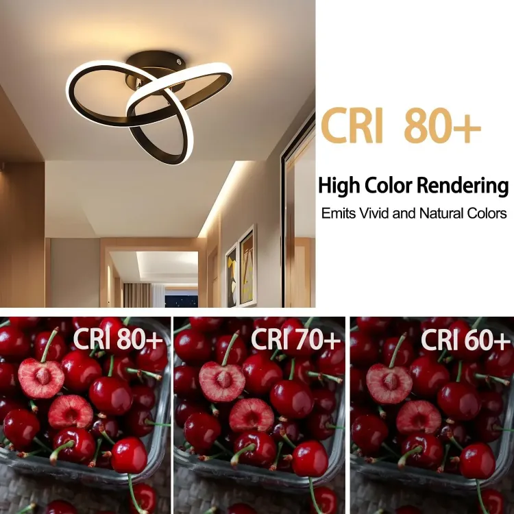 Picture of Modern 22W LED Ceiling Light Curved Acrylic Design Lamp – Warm White & 3 Color Changing Modes – Black & White Options for Kitchen, Bedroom, Hallway & Indoor Spaces