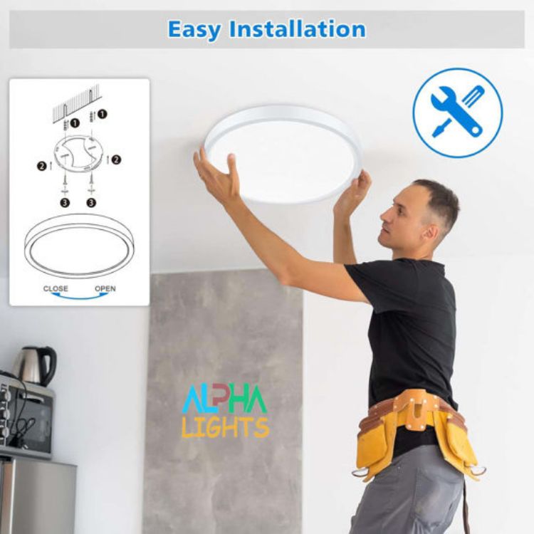 Picture of 24W Waterproof LED Ceiling Light Round 29cm 6000K Cool White IP54 Flush Mount Indoor Ceiling Light