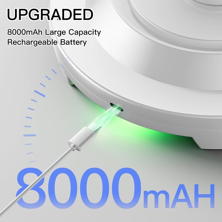 Picture of Homelist Motion Sensor Ceiling Light, 8000mAh, 8-Inch, 500 lm, 1 Pack LED Ceiling Light with Remote, Battery Powered Rechargeable Dimmable Sensor Lights, Bathroom Garage Shed Loft Hallway Stair