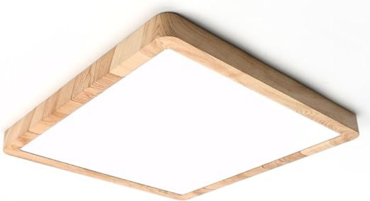 Picture of LVL LED Ceiling Light, 24W Wood Grain Flat Round Nordic Flush Ceiling Light for Bedroom Living Room Kitchen Bathroom Lights (24W)