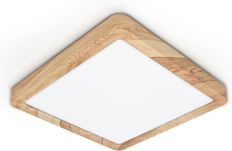 Picture of LVL LED Ceiling Light, 24W Wood Grain Flat Round Nordic Flush Ceiling Light for Bedroom Living Room Kitchen Bathroom Lights (24W)