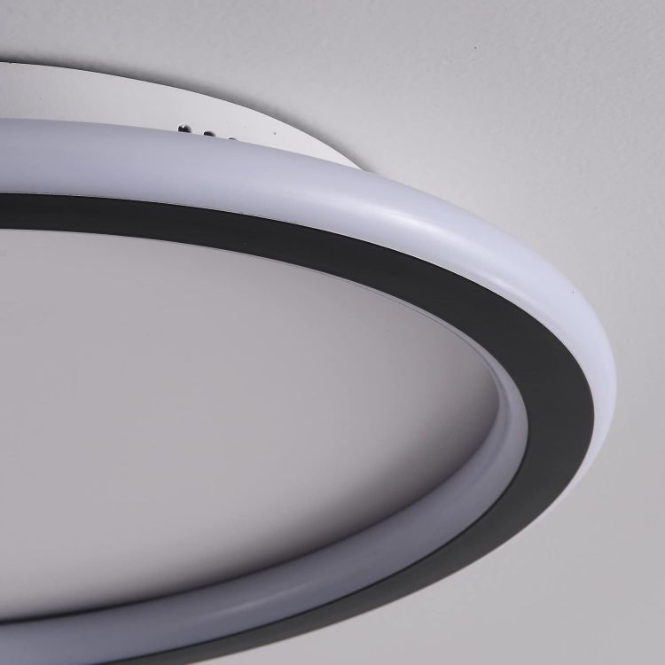 Picture of LED Ceiling Light,Flat 24W Warm White 3000K 2700 LM,Modern Ultra Thin Black Round Ceiling Lights Ø315mm for Lounge Living Room Kitchen Dining Room Hallway Home Office Outside Porch