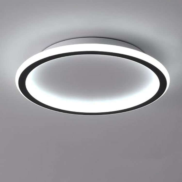 Picture of LED Ceiling Light,Flat 24W Warm White 3000K 2700 LM,Modern Ultra Thin Black Round Ceiling Lights Ø315mm for Lounge Living Room Kitchen Dining Room Hallway Home Office Outside Porch
