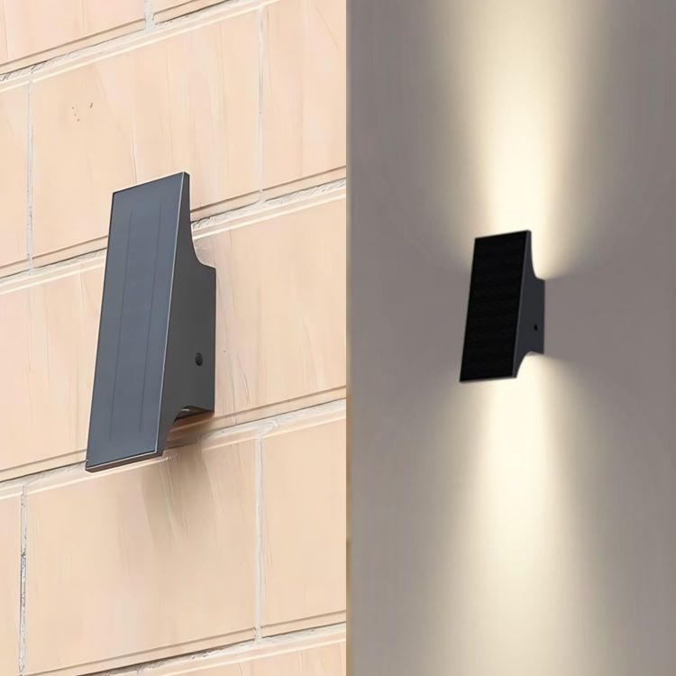 Picture of Solar Wall Light Outdoor Waterproof Up and Down, 3000K Solar Light 4-Level Brightness, Dusk to Dawn Solar Sconce Light, Easy to Install, Outdoor Solar Light for Yard Patio Garage Porch Decor