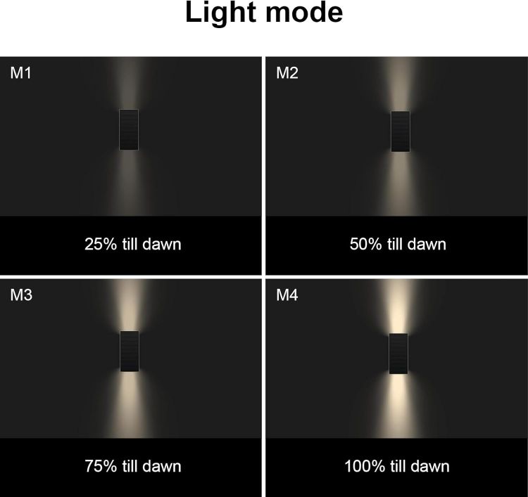 Picture of Solar Wall Light Outdoor Waterproof Up and Down, 3000K Solar Light 4-Level Brightness, Dusk to Dawn Solar Sconce Light, Easy to Install, Outdoor Solar Light for Yard Patio Garage Porch Decor