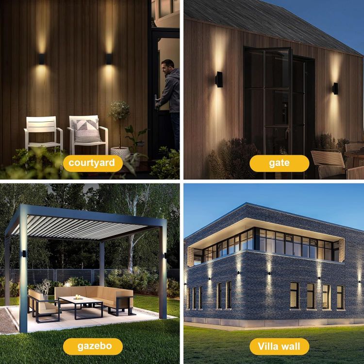 Picture of Solar Wall Light Outdoor Waterproof Up and Down, 3000K Solar Light 4-Level Brightness, Dusk to Dawn Solar Sconce Light, Easy to Install, Outdoor Solar Light for Yard Patio Garage Porch Decor