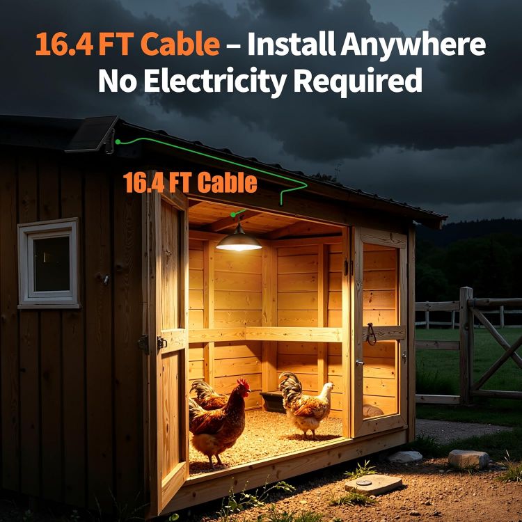 Picture of  Solar Shed Pendant Lights Remote 3 Colour Temp IP65 5m Cord Gazebo [Energy Class A] Remote Control & Timing Function,3 Adjustable Colour Temperatures,5 Metres Long Extension Cord,Waterproof
