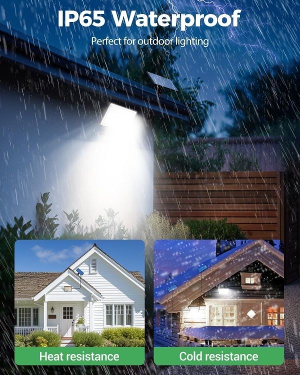 Picture of Solar Lights Outdoor, 342LED Remote Solar Security Lights Outdoor Motion Sensor, 3 Modes Garden Light Solar Powered Waterproof Pir Flood Lighting for Yard Shed Garage Outside,Cool White 
