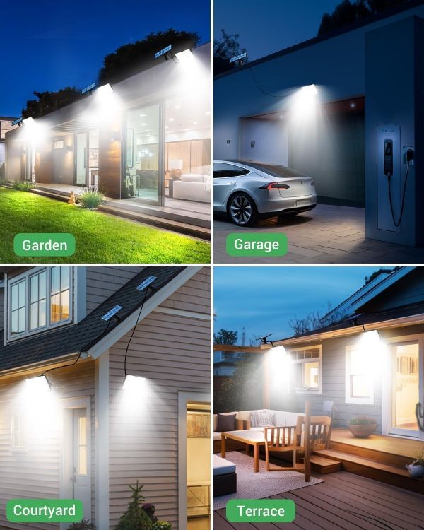 Picture of Solar Lights Outdoor, 342LED Remote Solar Security Lights Outdoor Motion Sensor, 3 Modes Garden Light Solar Powered Waterproof Pir Flood Lighting for Yard Shed Garage Outside,Cool White 