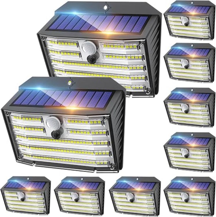 Picture of Solar Lights Outdoor, Super Bright 126LED Solar Security Lights PIR Motion Sensor with 3 Lighting Modes, 270° Lighting Angle, Wireless IP65 Waterproof Wall Lights for Outside (4 Pack)