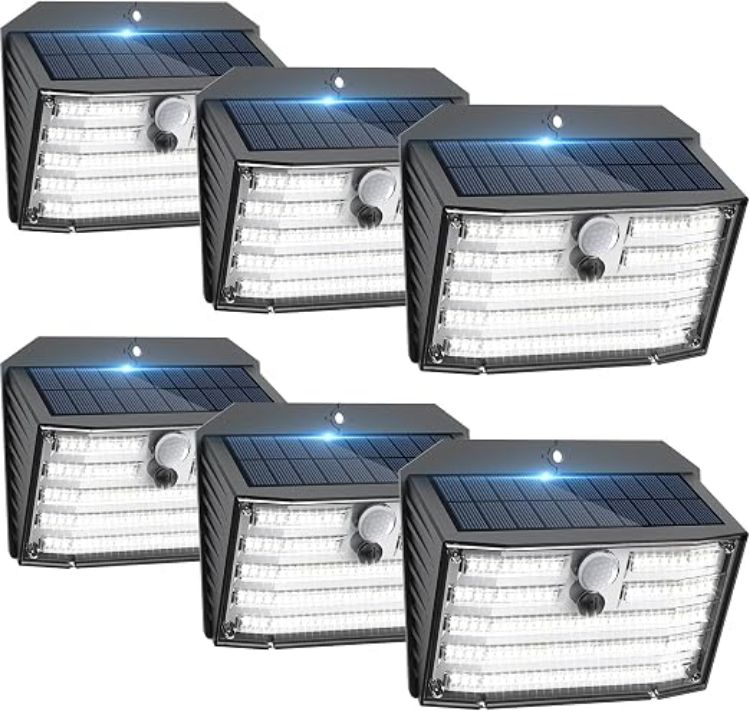 Picture of Solar Lights Outdoor, Super Bright 126LED Solar Security Lights PIR Motion Sensor with 3 Lighting Modes, 270° Lighting Angle, Wireless IP65 Waterproof Wall Lights for Outside (4 Pack)