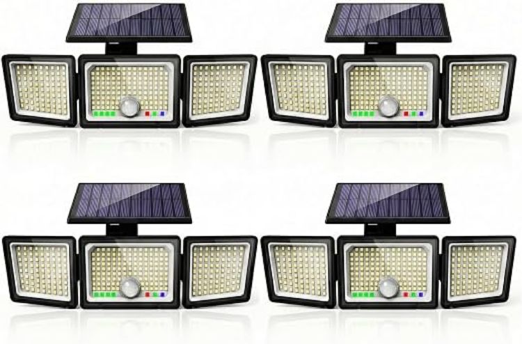 Picture of Solar Lights Outdoor, Upgraded 286 LED Motion Sensor Security Light with 360° Wide Lighting Angle, Easy to Install, IP65 Waterproof Durable Solar Powered Flood Lights for Outside 